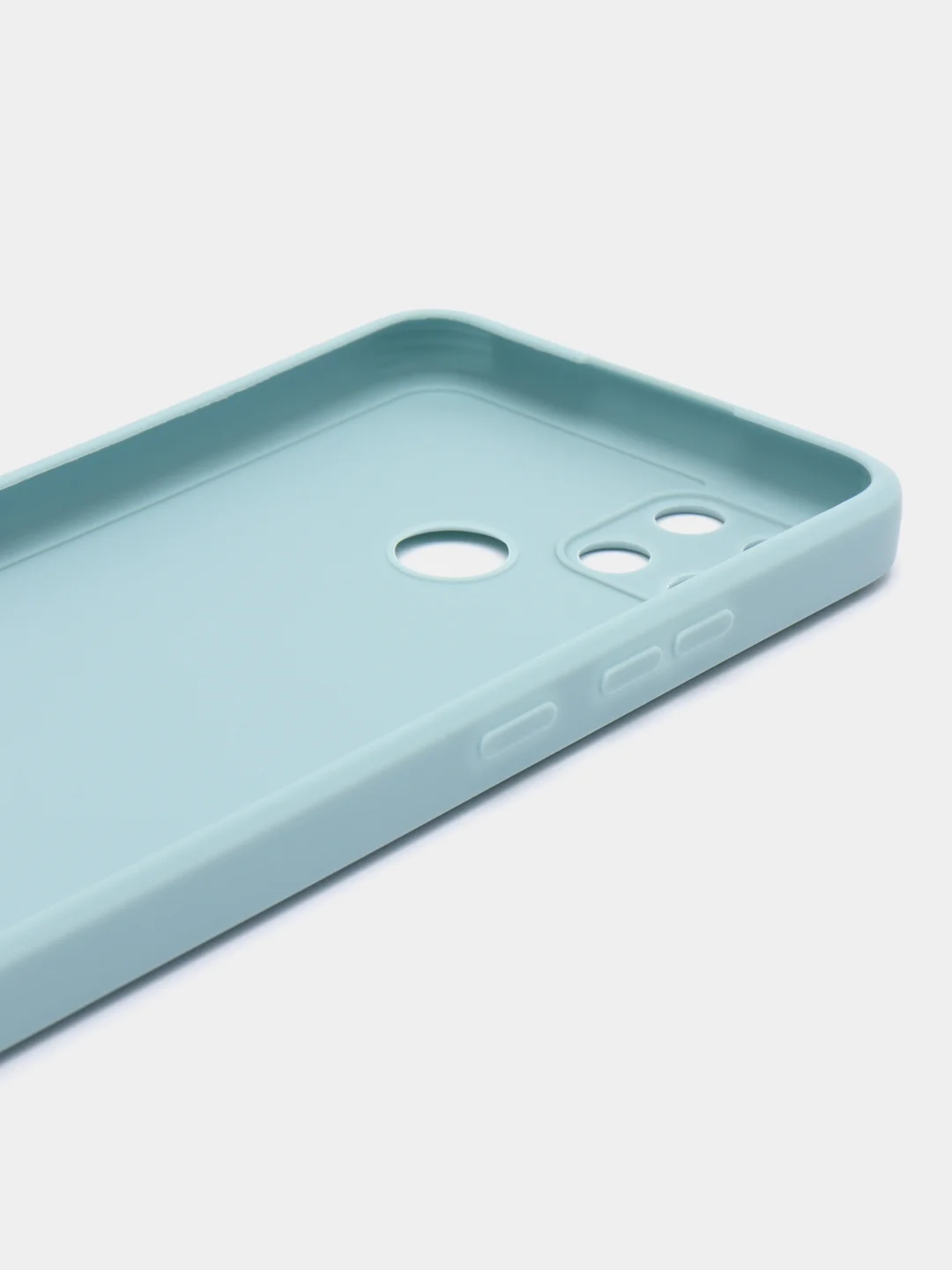 Светло-синий чехол Realme C21Y / C25Y силиконовый с защитой камеры ( Реалми С21У С25У )