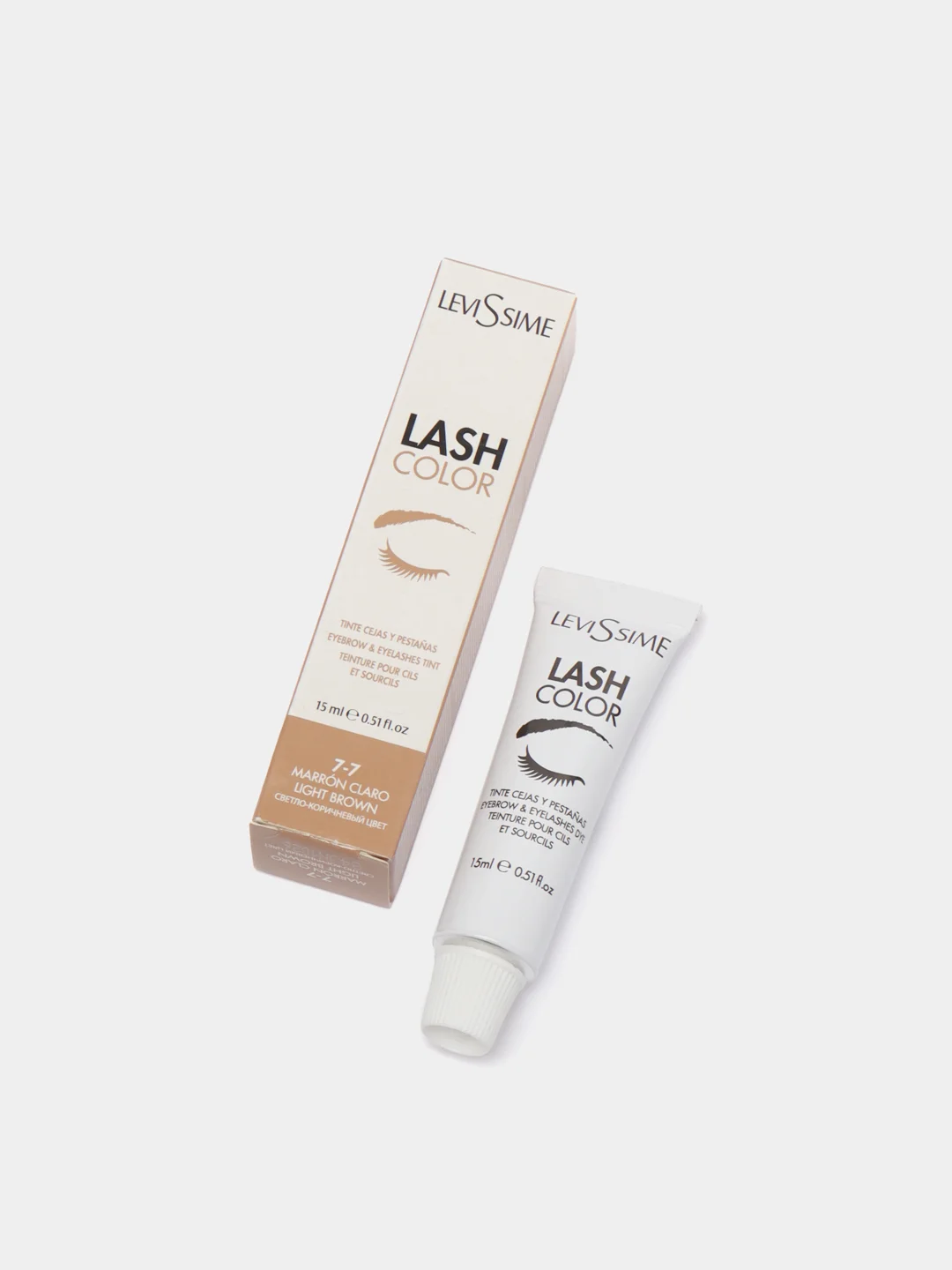 Краска для бровей и ресниц Levissime "Lash Color", светло-коричневый 7-7, 15 мл