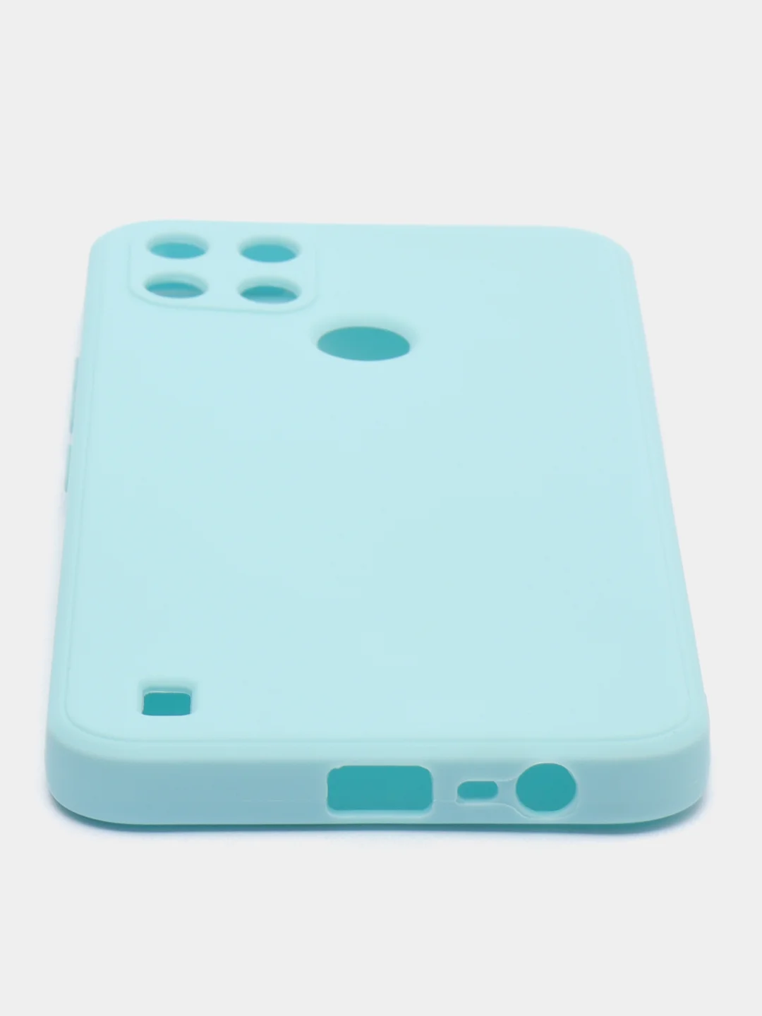 Голубой чехол Realme C21Y / C25Y силиконовый с защитой камеры ( Реалми С21У С25У )
