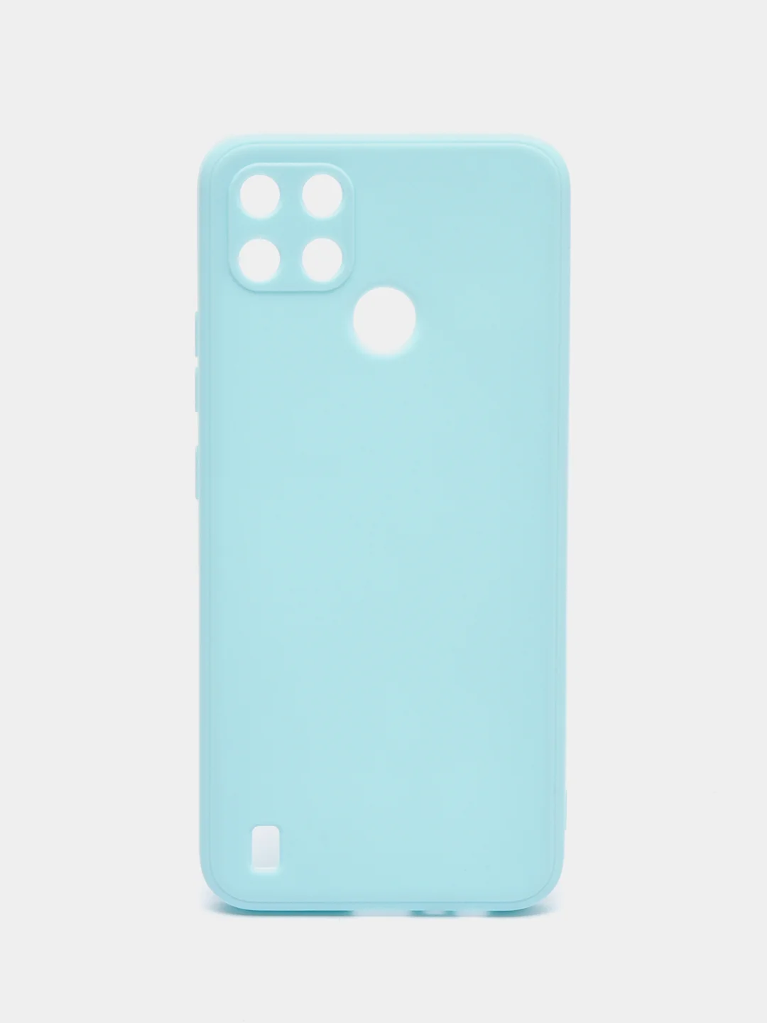 Голубой чехол Realme C21Y / C25Y силиконовый с защитой камеры ( Реалми С21У С25У )