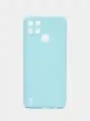 Голубой чехол Realme C21Y / C25Y силиконовый с защитой камеры ( Реалми С21У С25У )