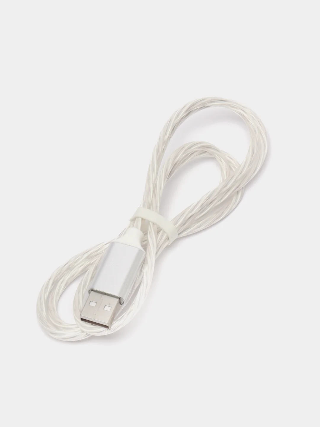 Серебряный светящийся USB кабель для Iphone, Android micro USB Type-C Lightning