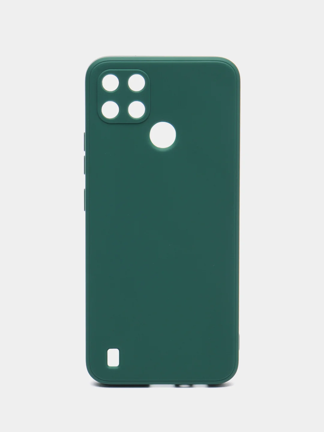 Тёмно-зелёный чехол Realme C21Y / C25Y силиконовый с защитой камеры ( Реалми С21У С25У )