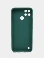 Тёмно-зелёный чехол Realme C21Y / C25Y силиконовый с защитой камеры ( Реалми С21У С25У )