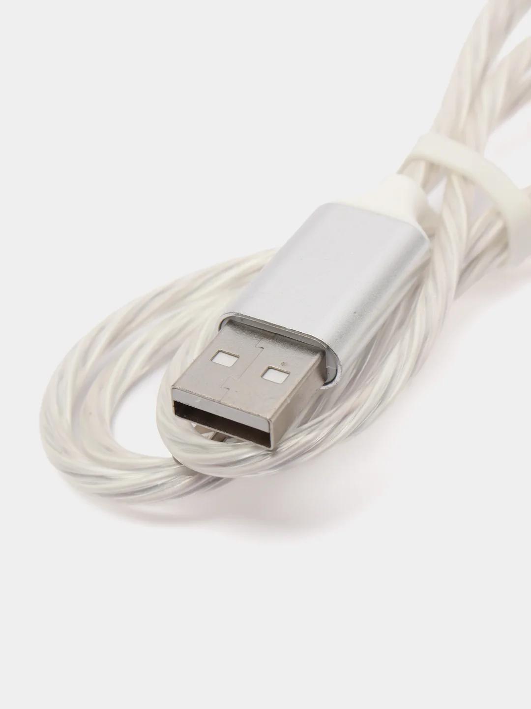 Серебряный светящийся USB кабель для Iphone, Android micro USB Type-C Lightning
