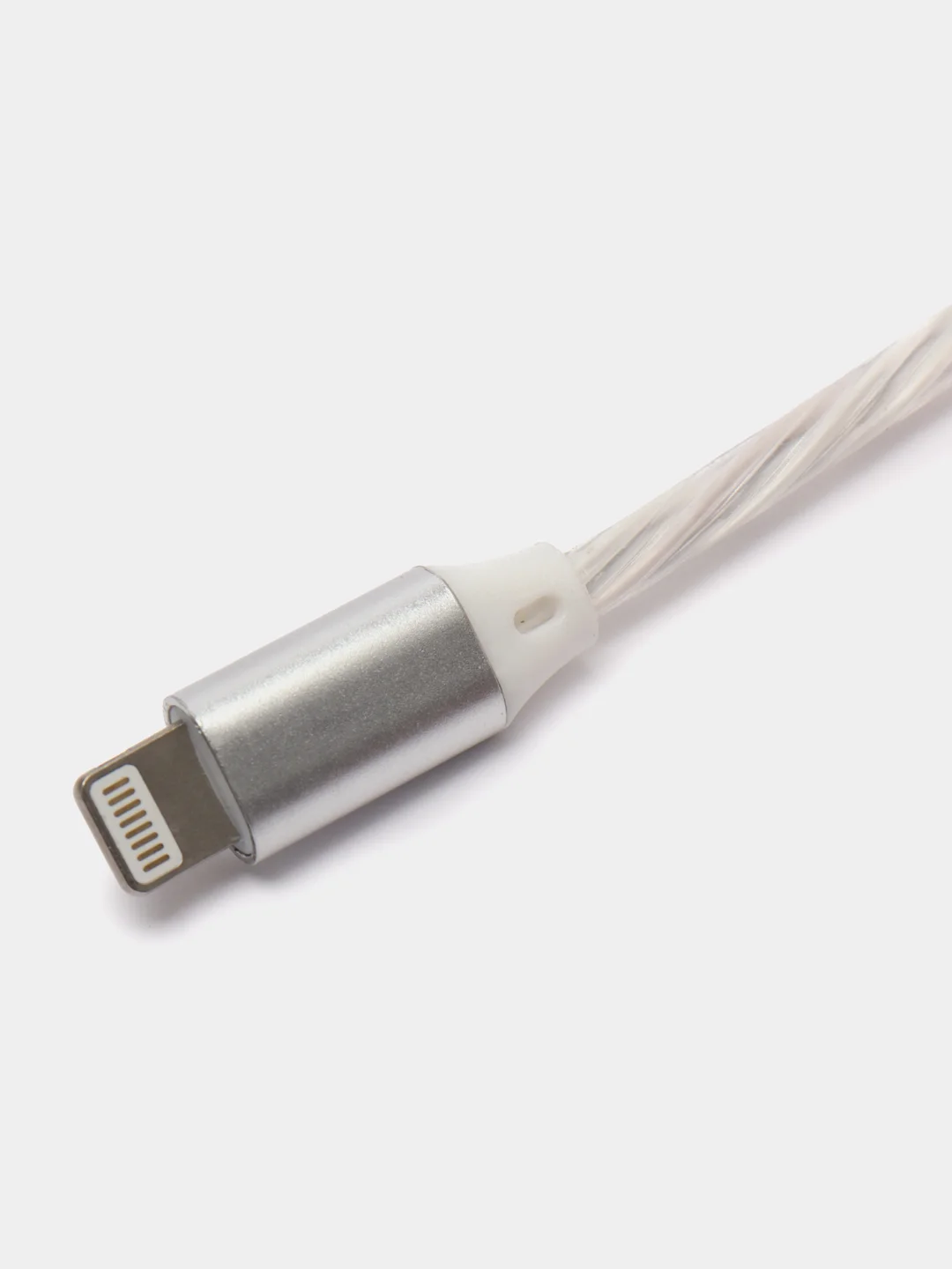 Серебряный светящийся USB кабель для Iphone, Android micro USB Type-C Lightning