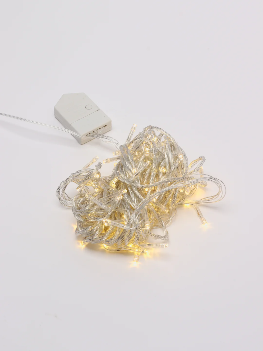 Белый гирлянда-нить прозрачная, 100 LED, 8 режимов, 10 м