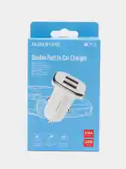 Автомобильное зарядное устройство, Borofone BZ12, 2 USB выхода, 2.4А в прикуриватель