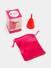 Красный менструальная чаша с мешочком для хранения