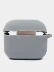 Хром чехол для наушников AirPods 3 силиконовый с карабином и защитой разъема