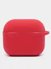 Багровый чехол для наушников AirPods 3 силиконовый с карабином и защитой разъема