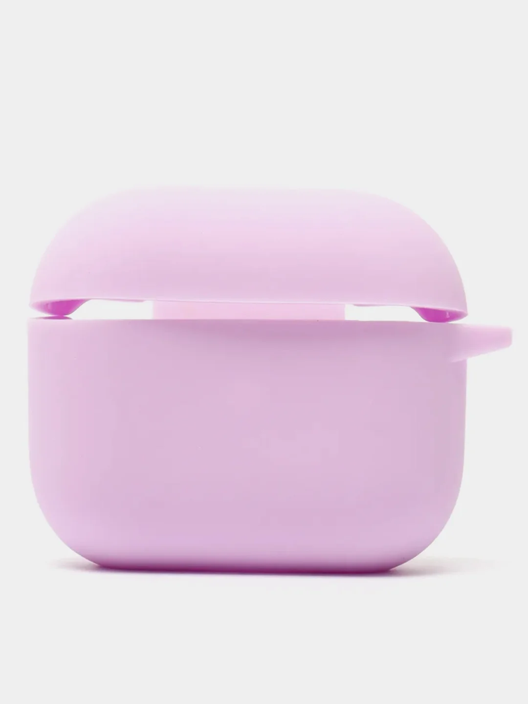 Лавандовый чехол для наушников AirPods 3 силиконовый с карабином и защитой разъема
