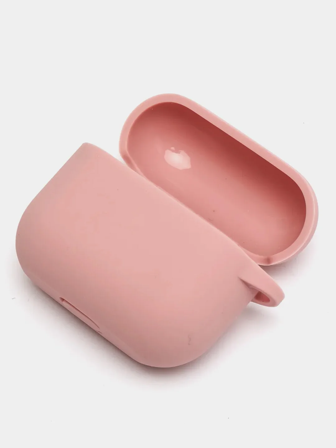 Пастельно-коралловый чехол для наушников AirPods 3 силиконовый с карабином и защитой разъема