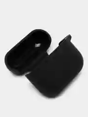 Черный чехол для наушников AirPods 3 силиконовый с карабином и защитой разъема