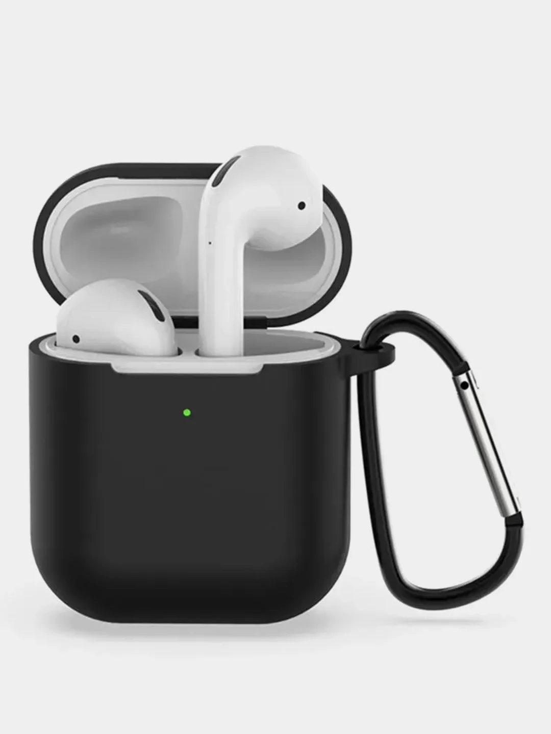 Черный силиконовый чехол для наушников Airpods 1 и 2