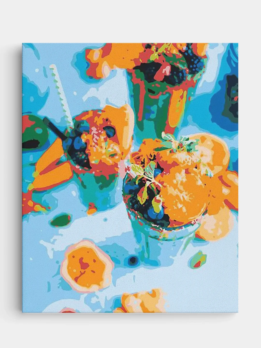 Картина  по номерам на холсте с подрамником 50x40 "Фруктовые коктейли"