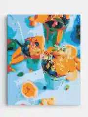 Картина  по номерам на холсте с подрамником 50x40 "Фруктовые коктейли"
