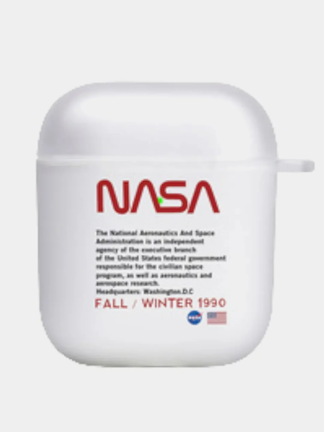 Алый силиконовый чехол для наушников Apple Airpods 1, 2. с принтом Nike, Nasa (Найк, Наса))