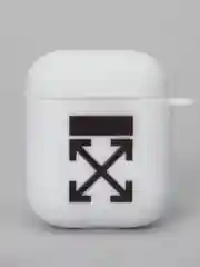Угольный силиконовый чехол для наушников Apple Airpods 1, 2. с принтом Nike, Nasa (Найк, Наса))