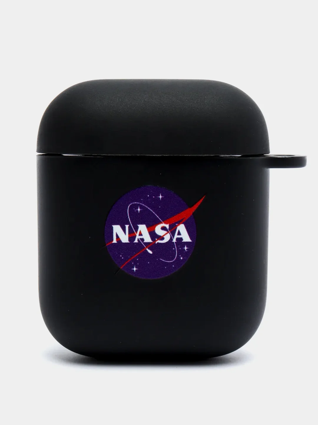 Синий силиконовый чехол для наушников Apple Airpods 1, 2. с принтом Nike, Nasa (Найк, Наса))