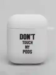 Белый силиконовый чехол для наушников Apple Airpods 1, 2. с принтом Nike, Nasa (Найк, Наса))