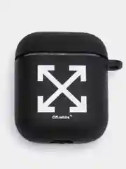 Тёмно-серый силиконовый чехол для наушников Apple Airpods 1, 2. с принтом Nike, Nasa (Найк, Наса))