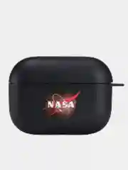 Багровый силиконовый чехол для наушников Airpods Pro с принтом Nike, Nasa (Найк, Наса))