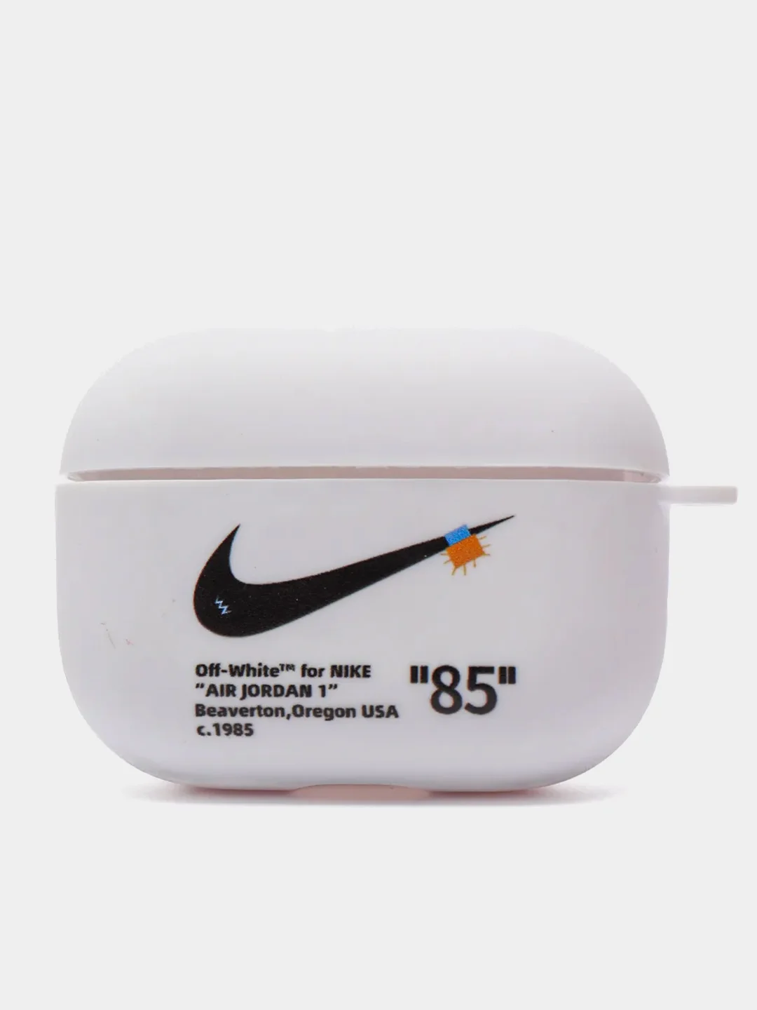 Голубой силиконовый чехол для наушников Airpods Pro с принтом Nike, Nasa (Найк, Наса))