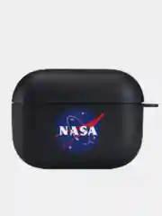 Синий силиконовый чехол для наушников Airpods Pro с принтом Nike, Nasa (Найк, Наса))