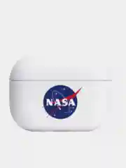 Темно-синий силиконовый чехол для наушников Airpods Pro с принтом Nike, Nasa (Найк, Наса))