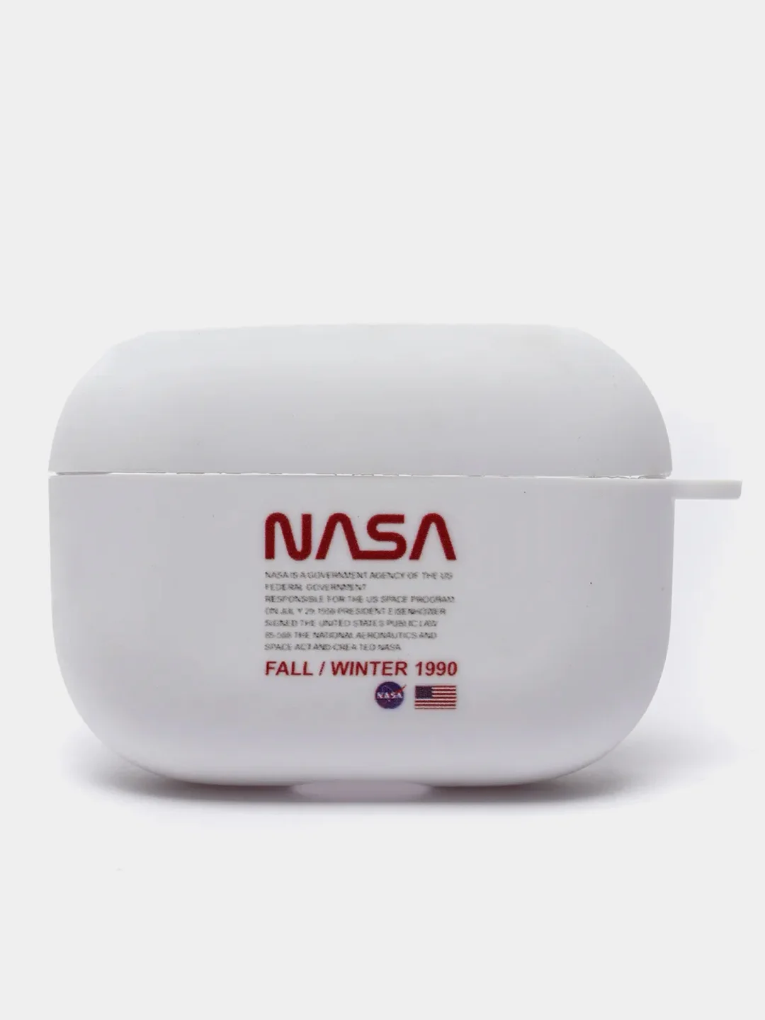 Красный силиконовый чехол для наушников Airpods Pro с принтом Nike, Nasa (Найк, Наса))