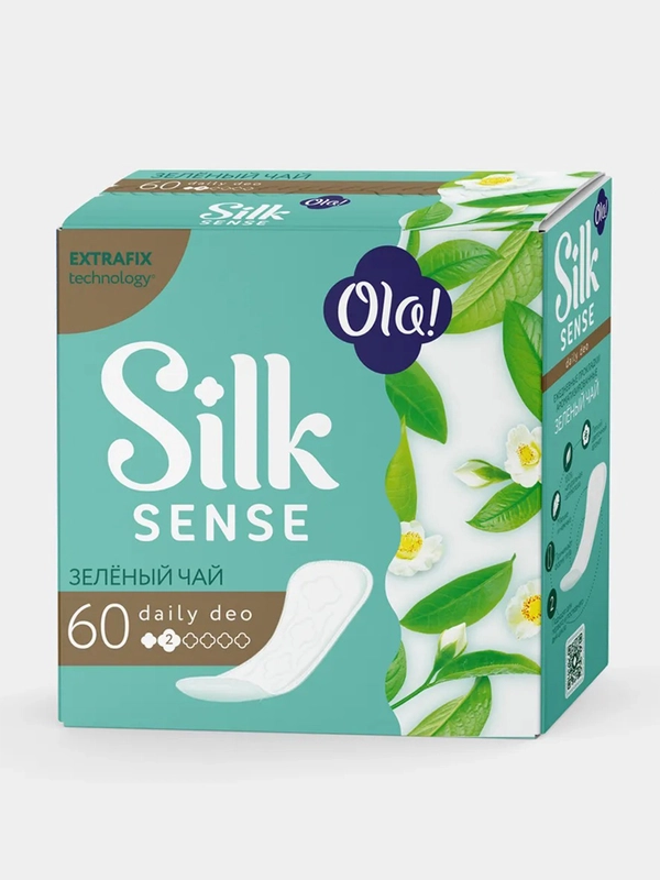Прокладки женские ежедневные ОЛА! Silk Sense DAILY DEO "Зеленый чай", 60 штук