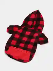 Красный толстовка для собак мелких и средних пород Zoostyle в клетку с карманом на молнии