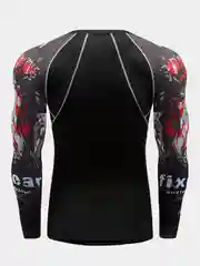 Красный рашгард спортивный мужской, с длинным рукавом