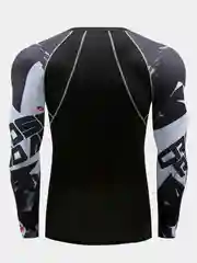 Черный рашгард спортивный мужской, с длинным рукавом