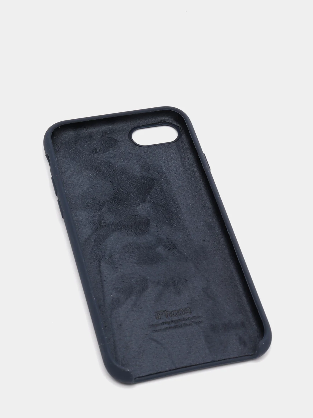 Темно-синий чехол Silicone Case для iPhone 7, 8, SE 2020, с открытым низом