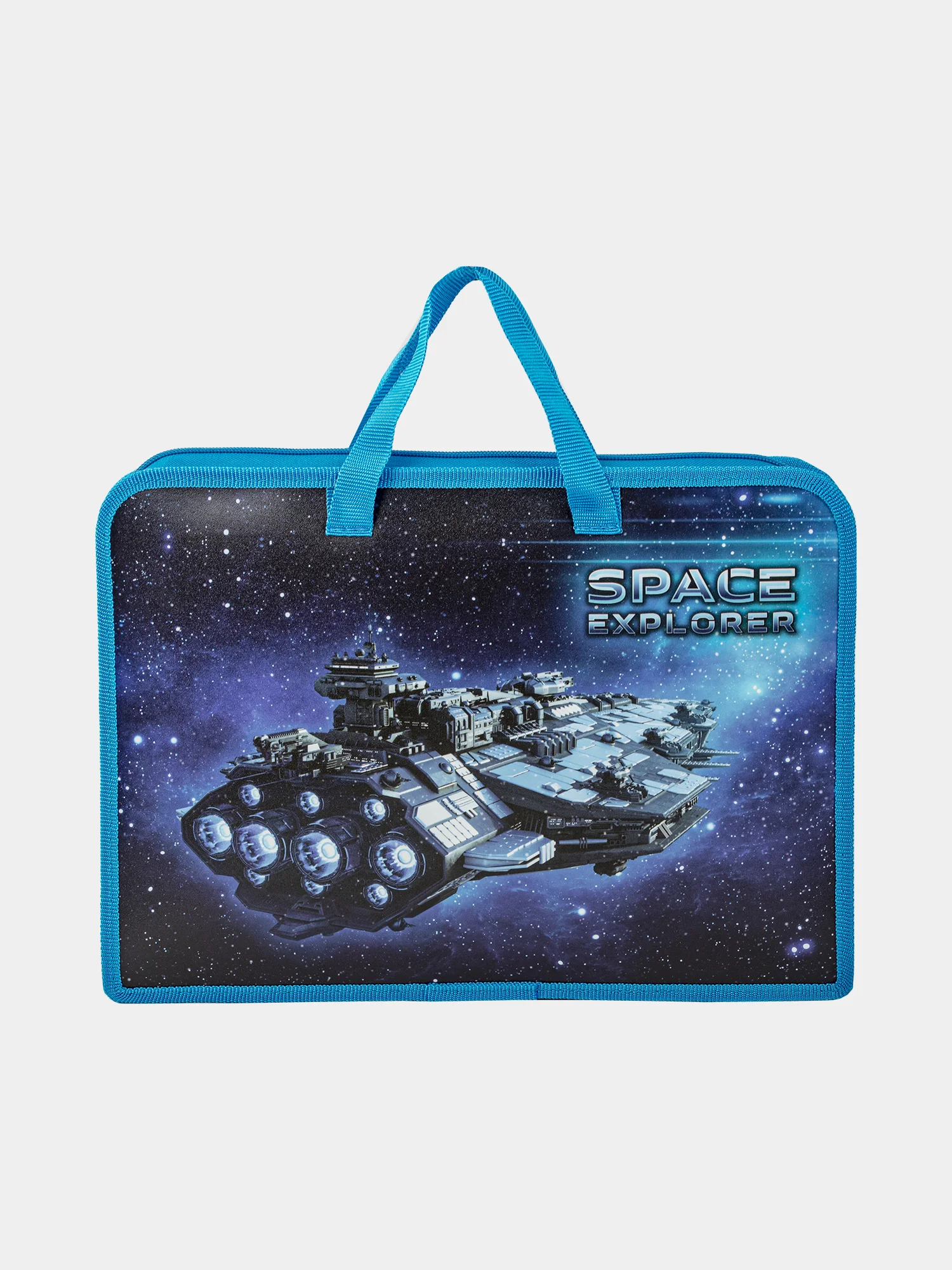 Папка на молнии с ручками ЮНЛАНДИЯ А4, 1  отделение, пластик, ширина 40 мм, Space explorer