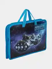 Папка на молнии с ручками ЮНЛАНДИЯ А4, 1  отделение, пластик, ширина 40 мм, Space explorer