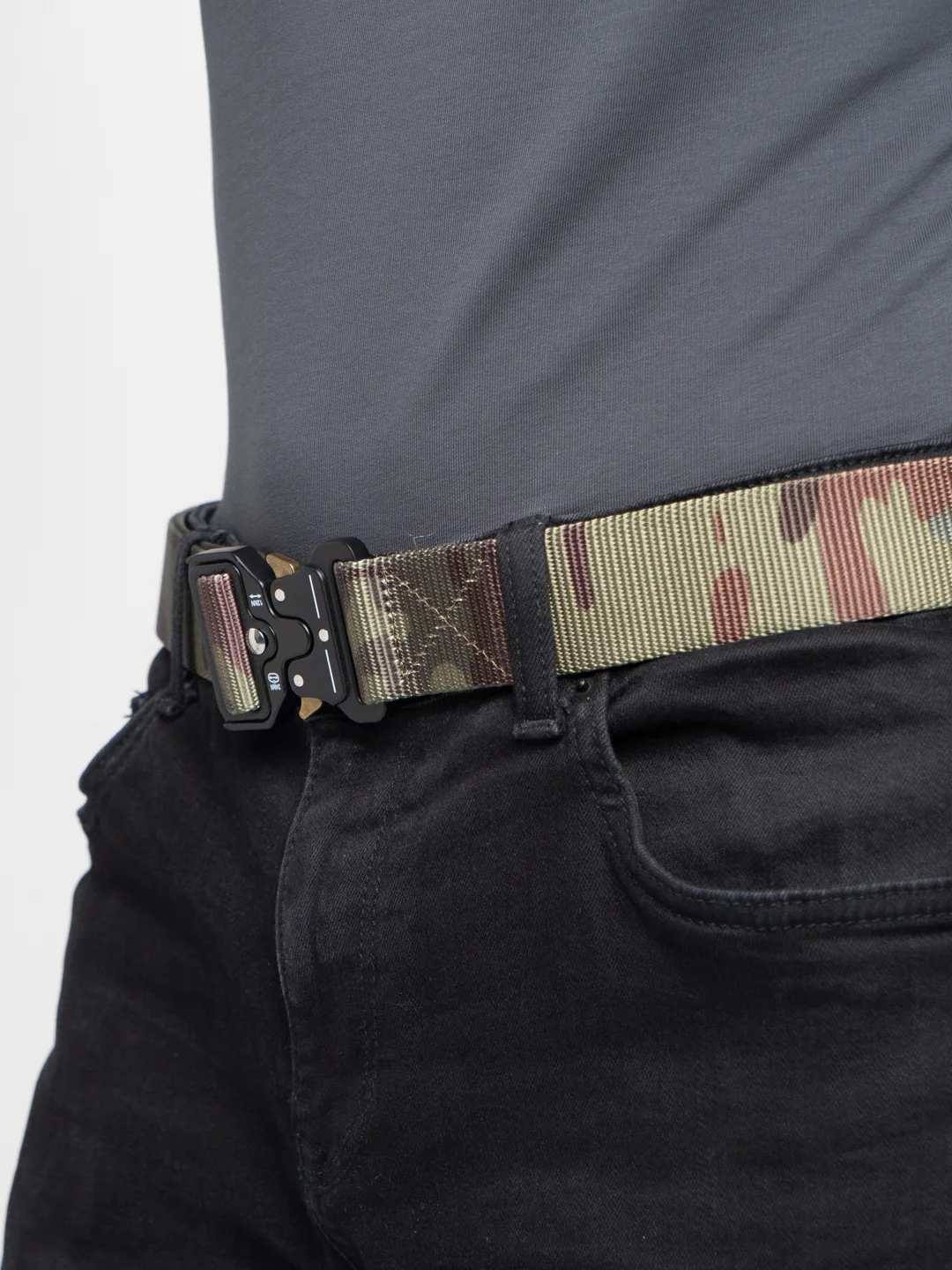 Индиго тактический ремень "Кобра Tactical Belt" с металлической пряжкой, 125 см