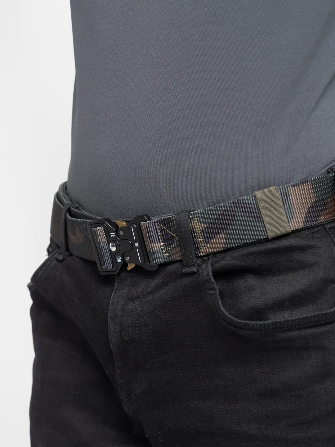 Зелёный хаки тактический ремень "Кобра Tactical Belt" с металлической пряжкой, 125 см