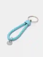 Голубой плетеный брелок для ключей
