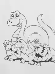 Раскраска "Гуляем с динозаврами", для детей 3-6 лет