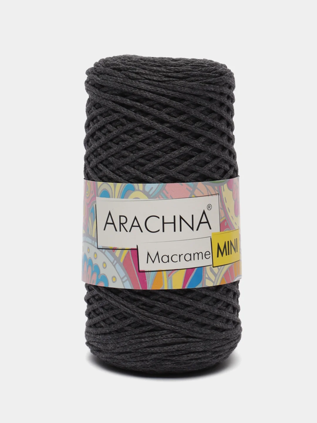 Тёмно-серый пряжа для макраме Arachna "Macrame Mini"