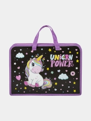 Папка на молнии с ручками ЮНЛАНДИЯ А4, 1 отделение, пластик, ширина 40 мм, Magic unicorn