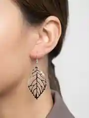 Серебряный серьги листья