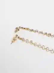 Золотой серьги длинные со стразами, висячие женские, вечерние, для невест, свадебные, форма ромб, змея