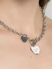 Серебряный цепочка на шею с сердцем
