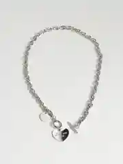 Серебряный цепочка на шею с сердцем