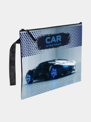 Папка для тетрадей BRAUBERG А5, 1 отделение, полиэстер, на молнии, с ручкой, Future car