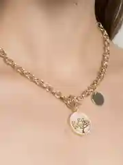 Золотистый хаки цепочка на шею с подвеской женские